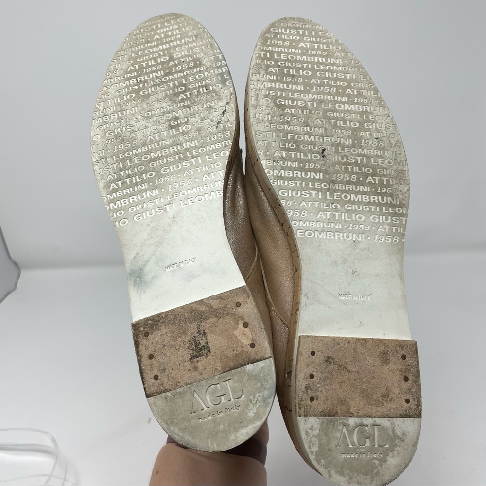 AGL Juliet Rose Gold Metallic Cork Platform Oxfords Shoes 40 - Picture 8 of 13